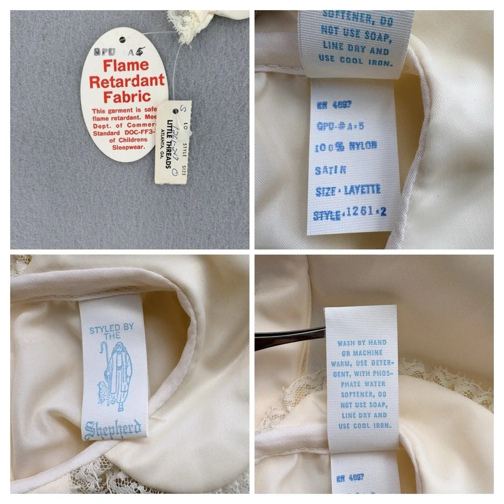 NWT Vintage‎ Shepherd Baby Christening Gown Unisex Layette Cream Lace USA